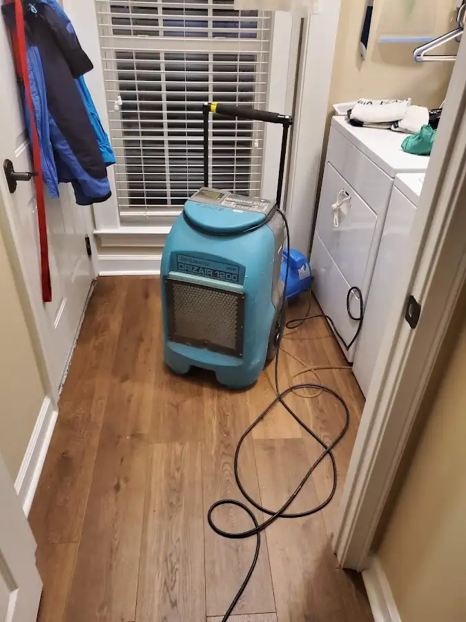 Commercial dehumidifier deployed for Flood Damage Cleanup in Franconia